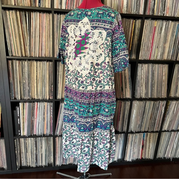 Vermont donuts stealie phish upcycled cotton L hippie 90s mandala SYF 🩵⭕️💜♻️ - Picture 3 of 10